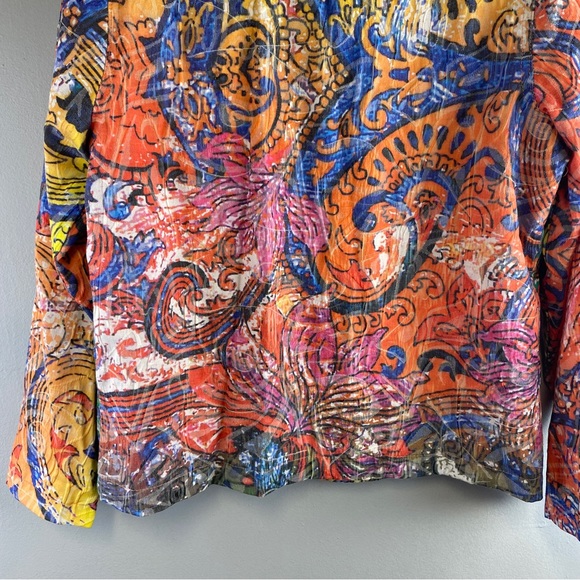 Vintage Keren Hart Floral Print Tapestry Womans Jacket Size Medium Colorful - Picture 11 of 13